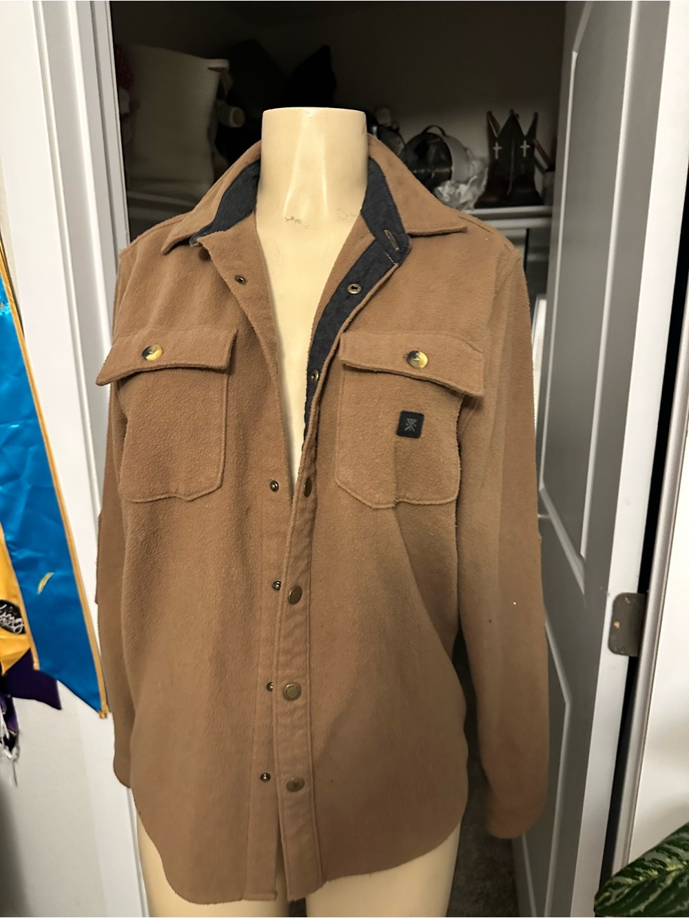 Roark Tan Brown Fleece Shirt Jacket